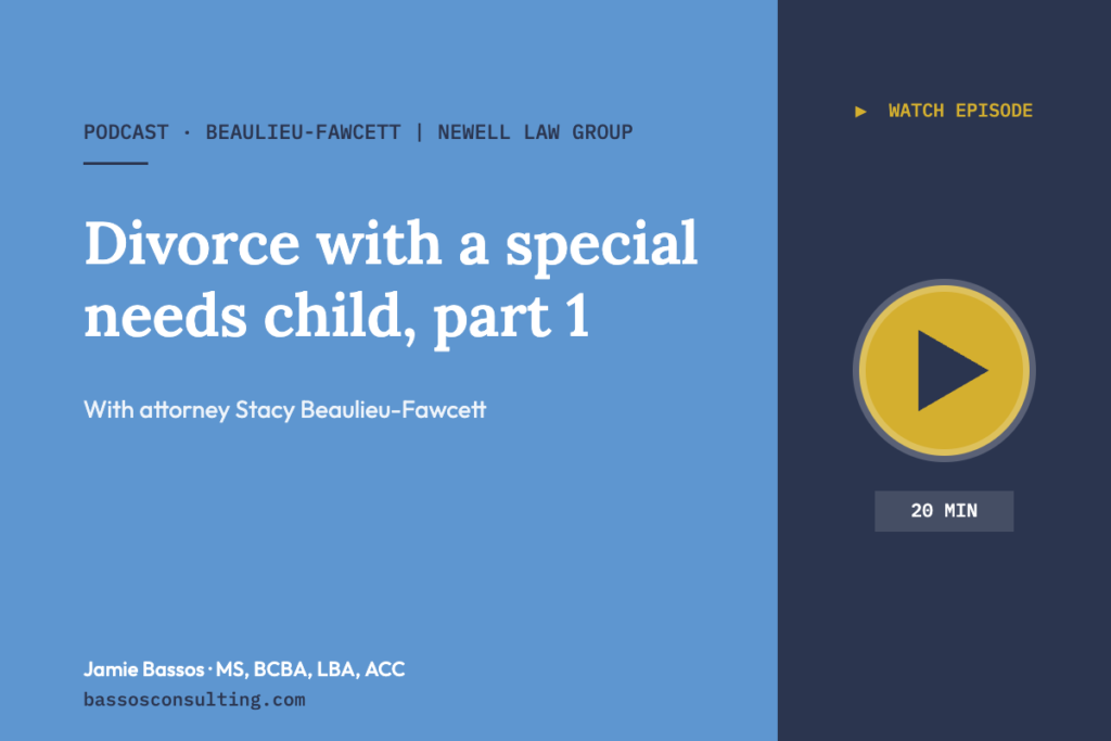Video podcast: Divorce with a special needs child, part 1 – Bassos Consulting Group